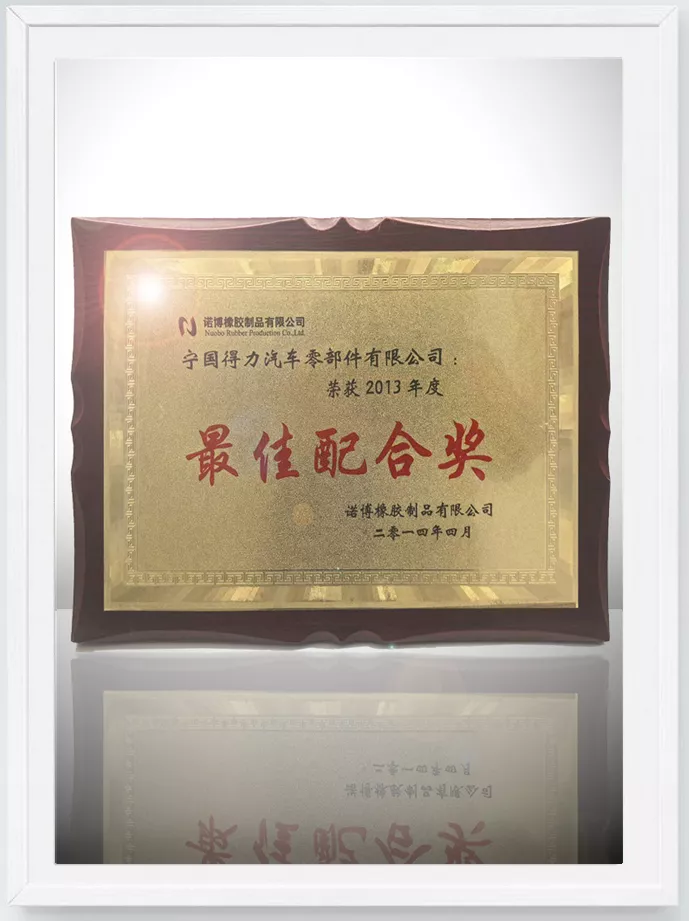 诺博2013年度**配合奖